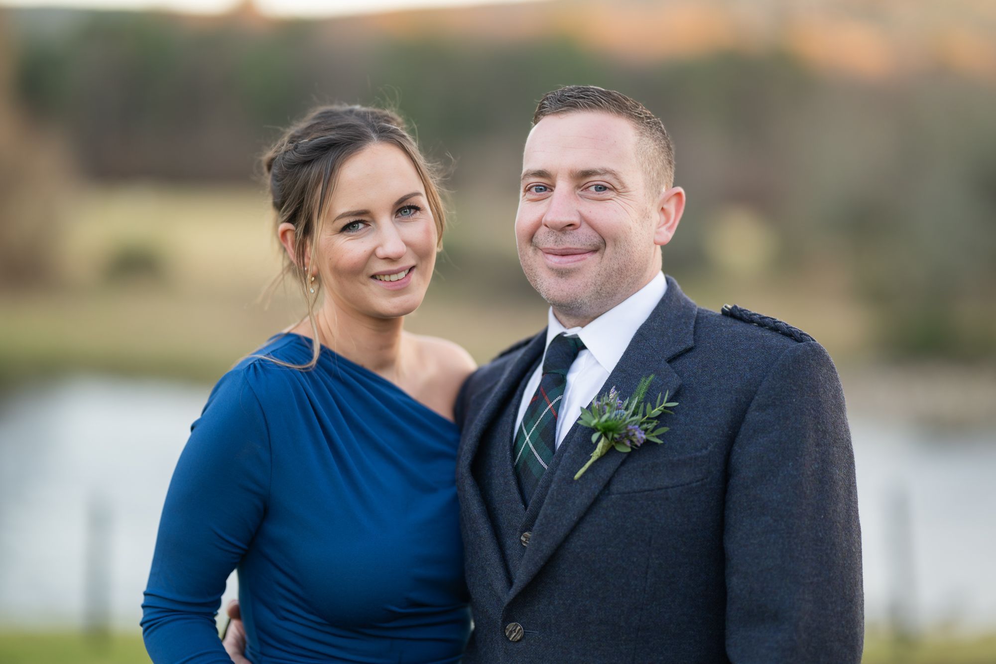 couple smile at camera