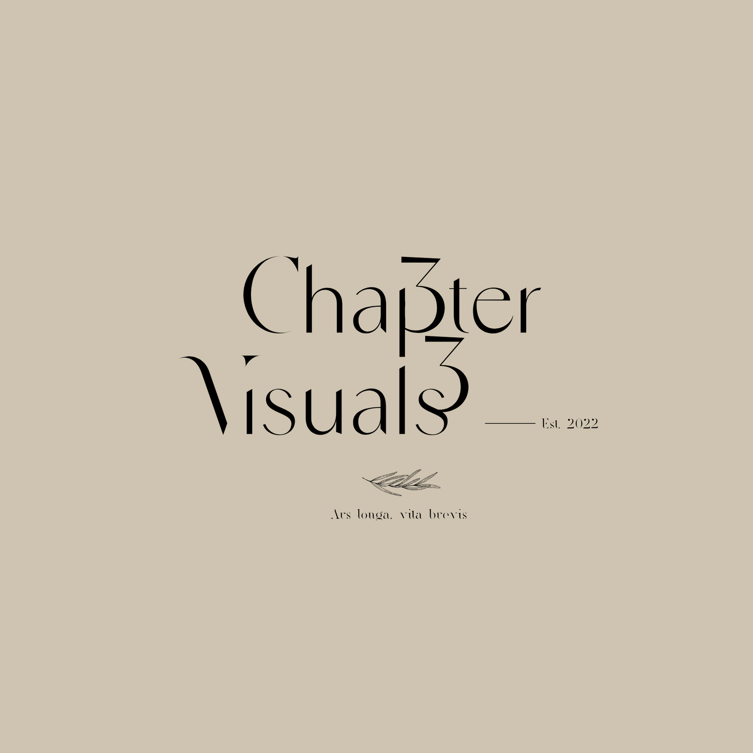 Minimalist beige brand logo for 'Chapter Visuals' photography studio.