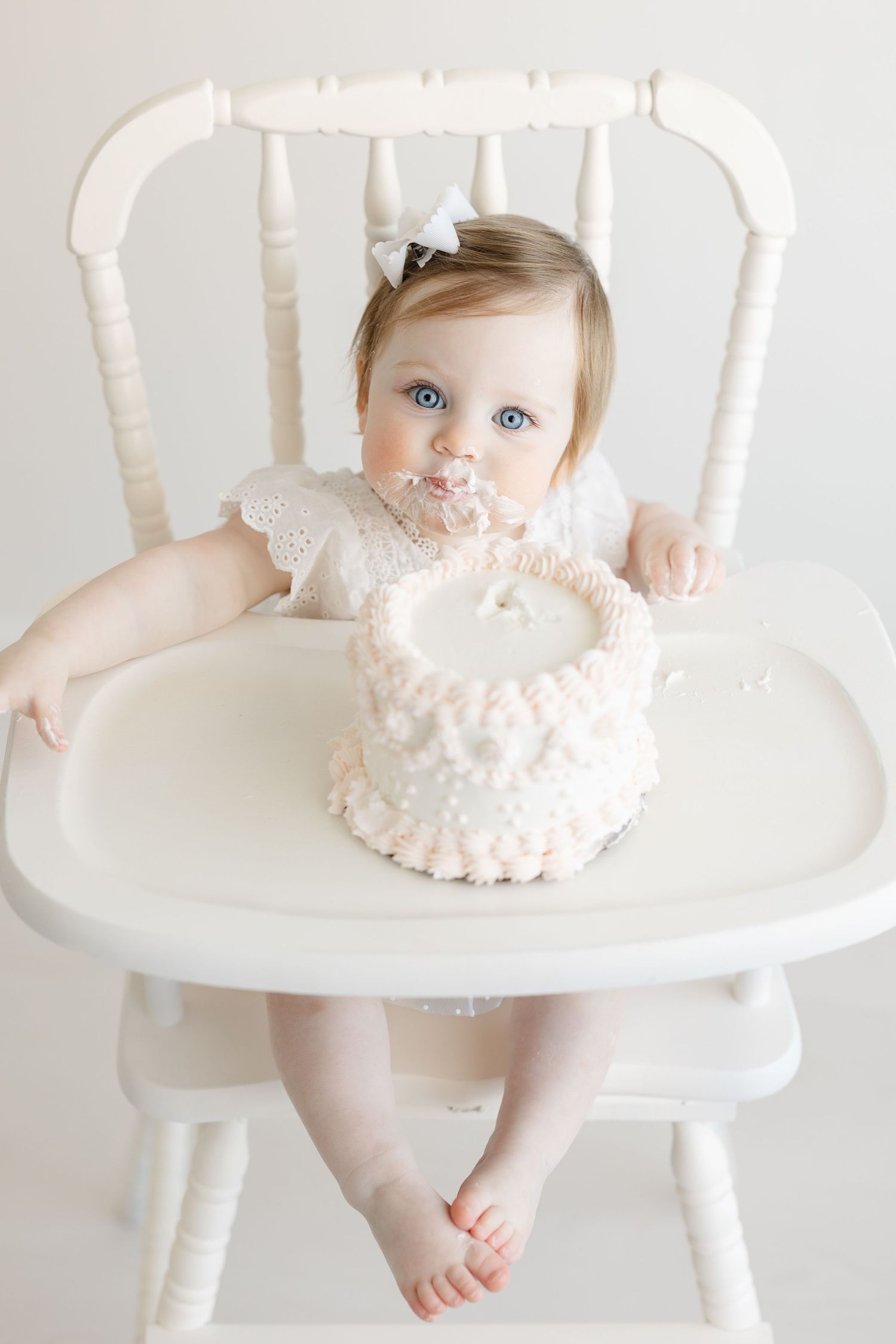 First Birthday Cake Smash in Winston-Salem, North Carolina.
