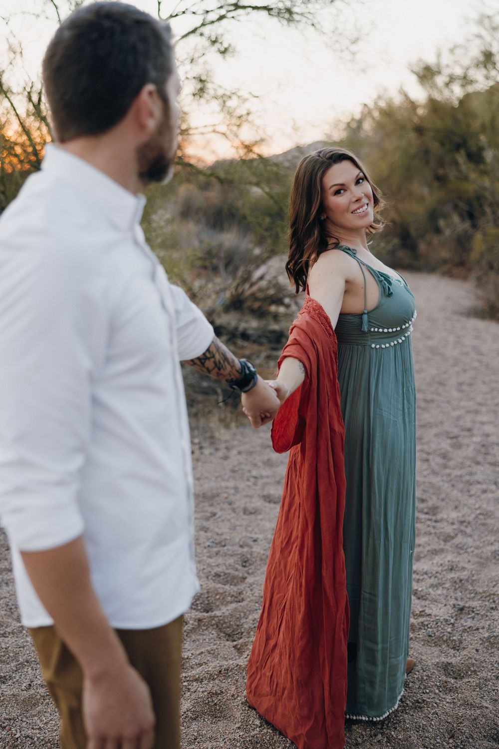 Posing for a cute shot amongst the desert vegetation in Mesa Arizona.