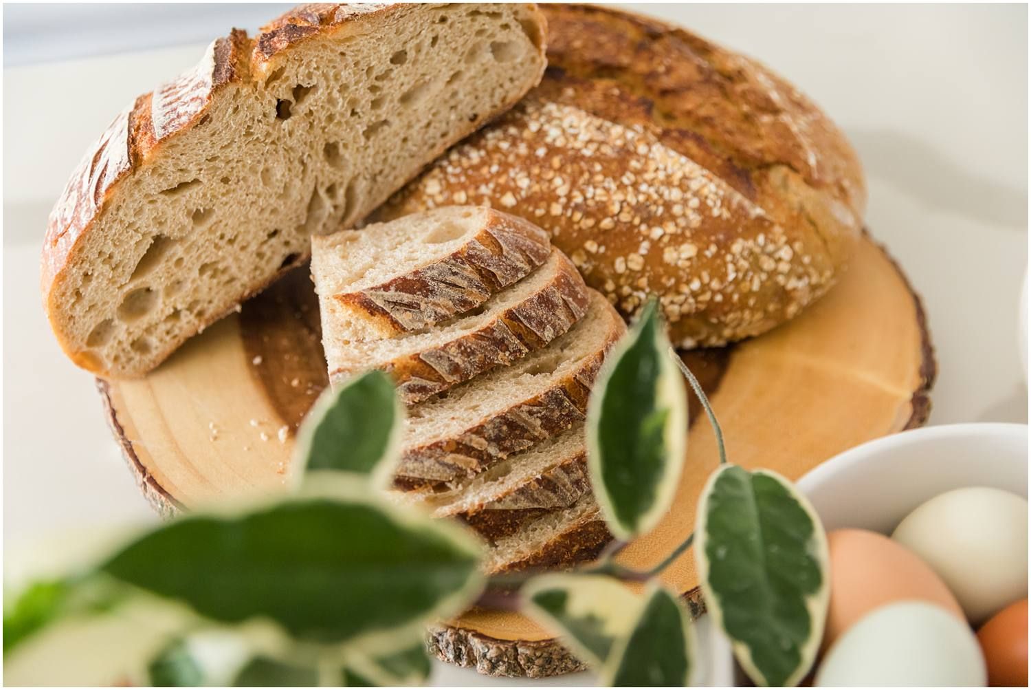 Fresh loaf of sourdough bread