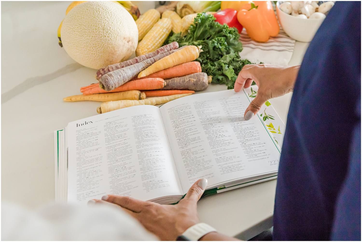 Woman flipping through health book