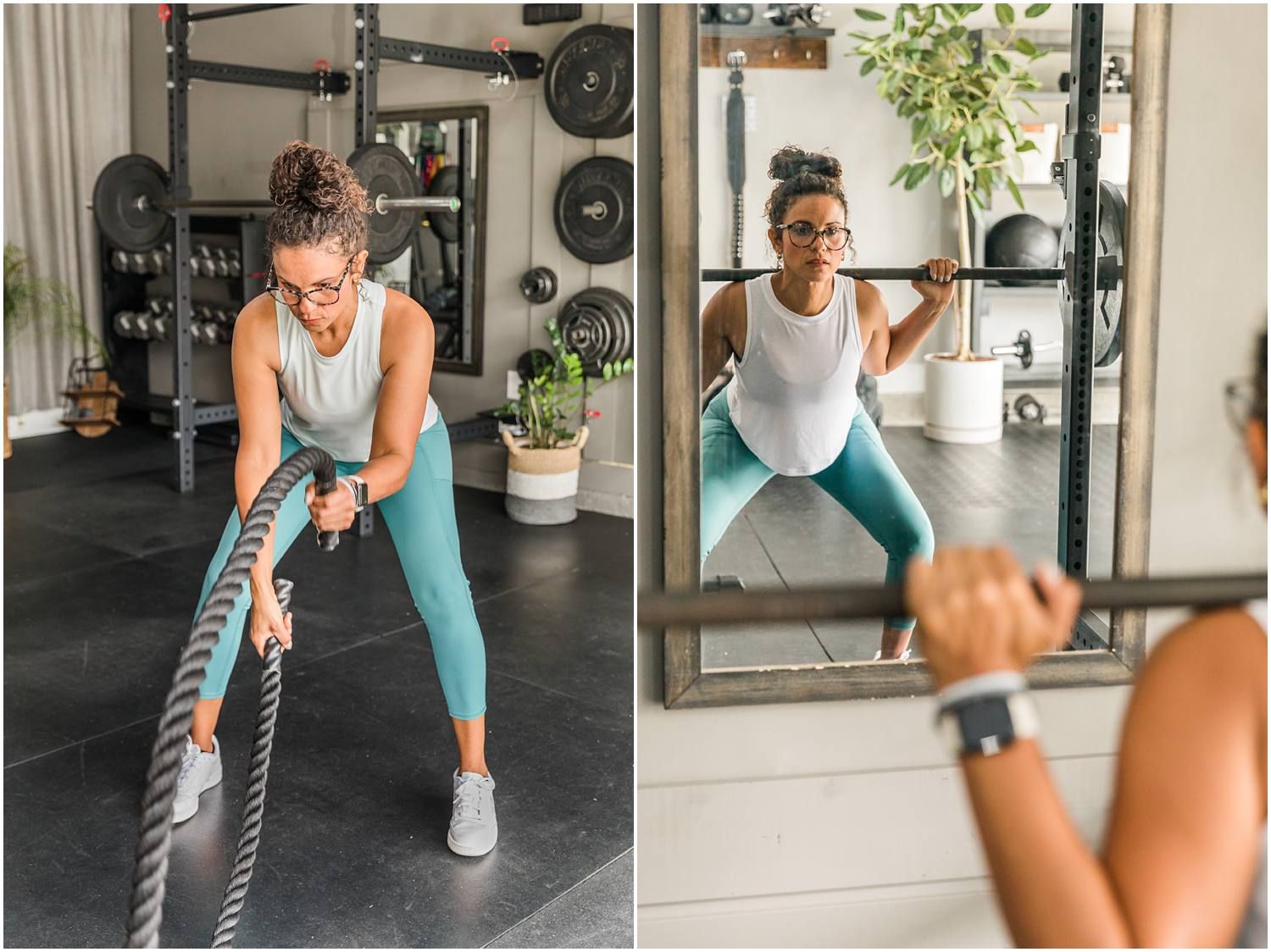 Female fitness instructor demonstrating exercises