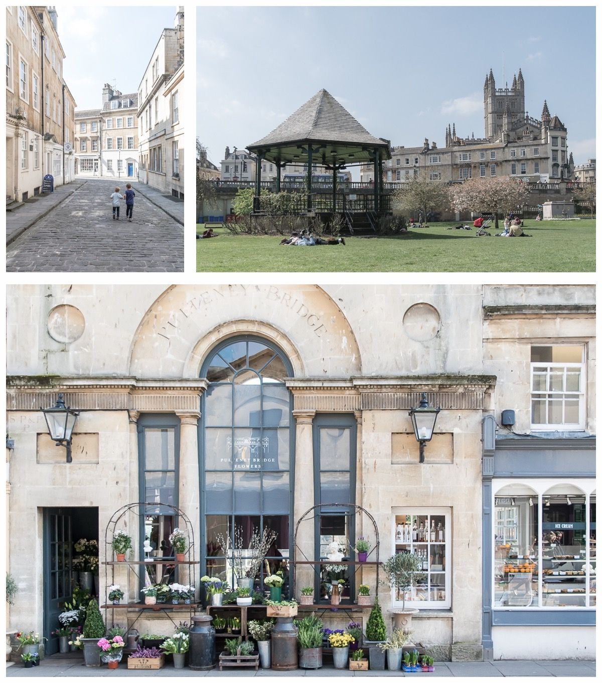 Elegant historic building with arched windows and people gathered outside in a busy city square.