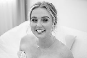 A sequence of bridal portraits in soft, natural lighting.