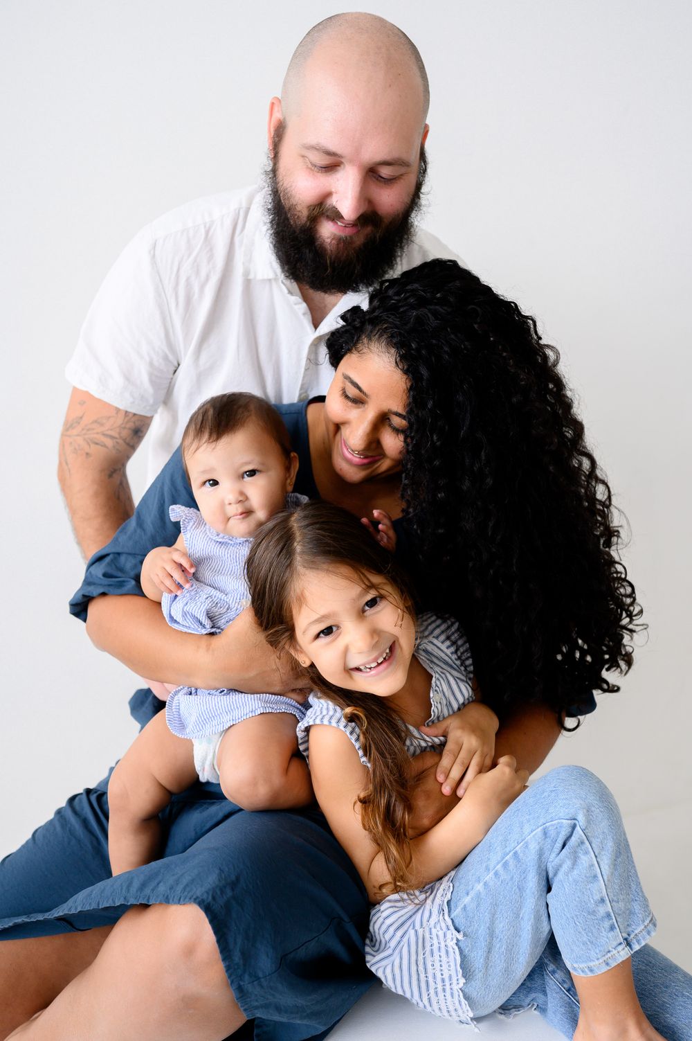 Family studio portrait in Barbados