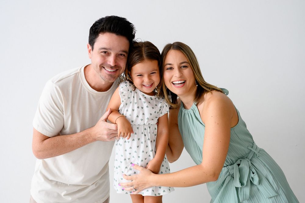 Family studio portrait in Barbados