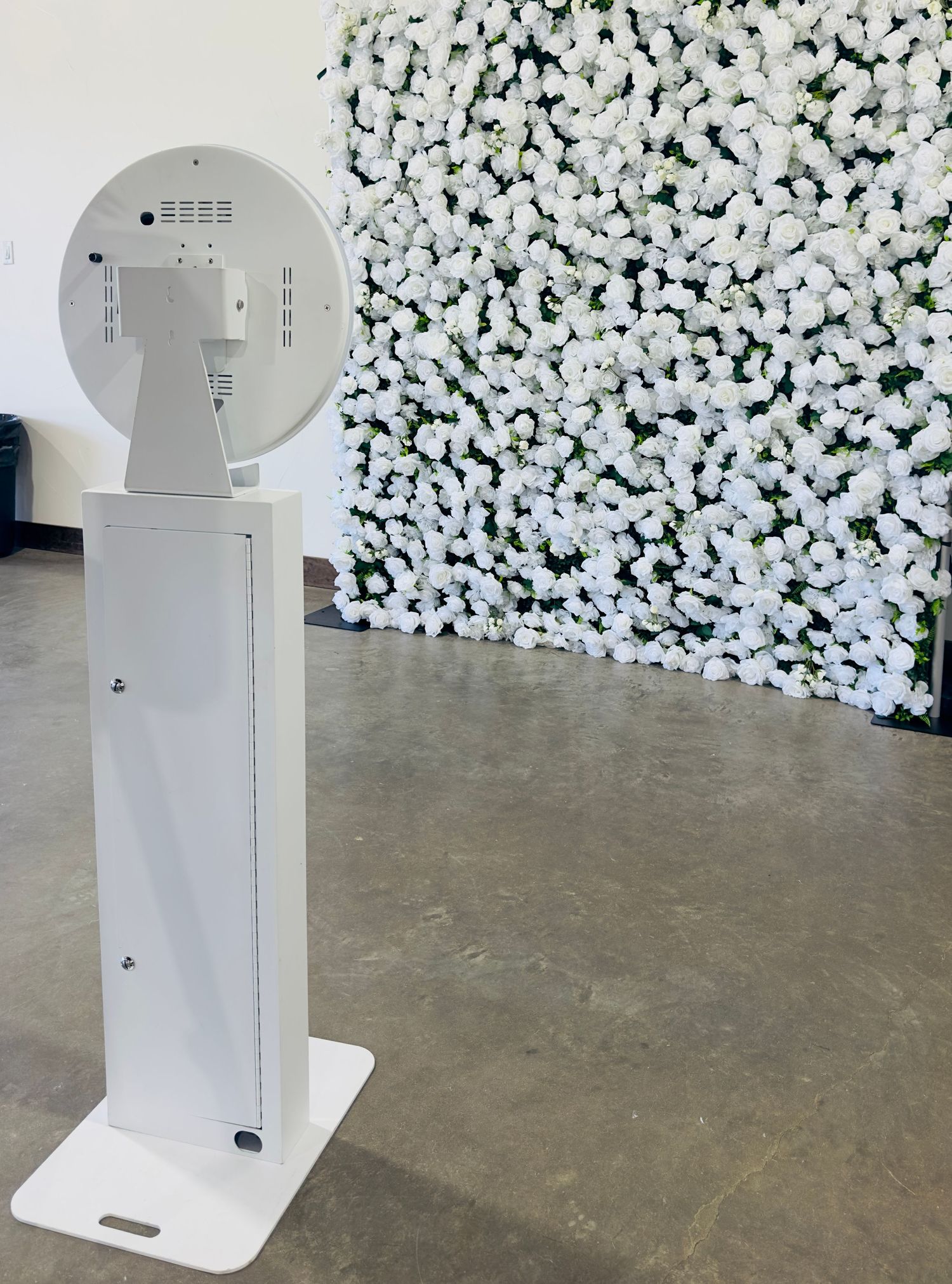 Photo Booth rental with flower wall corporate event wedding rental