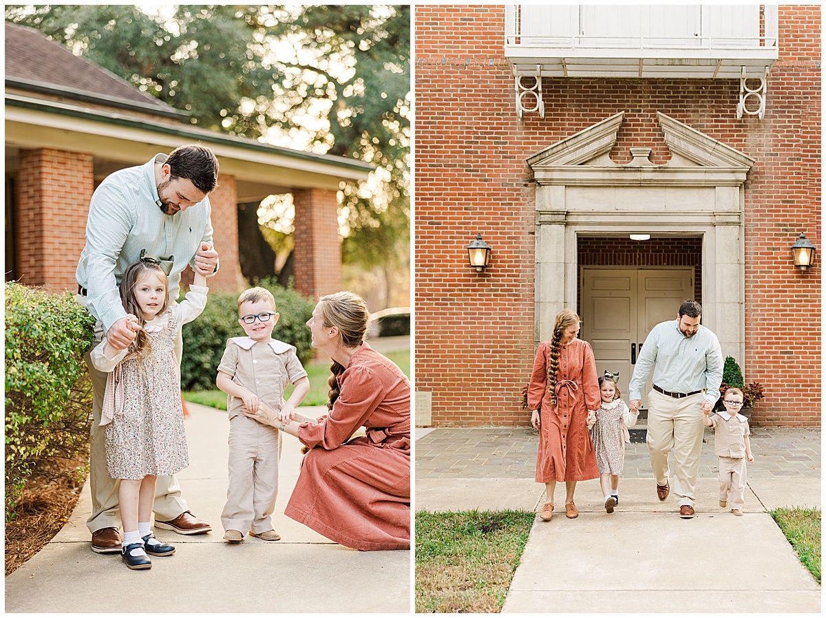 Family photography session at centenary college in shreveport Louisiana