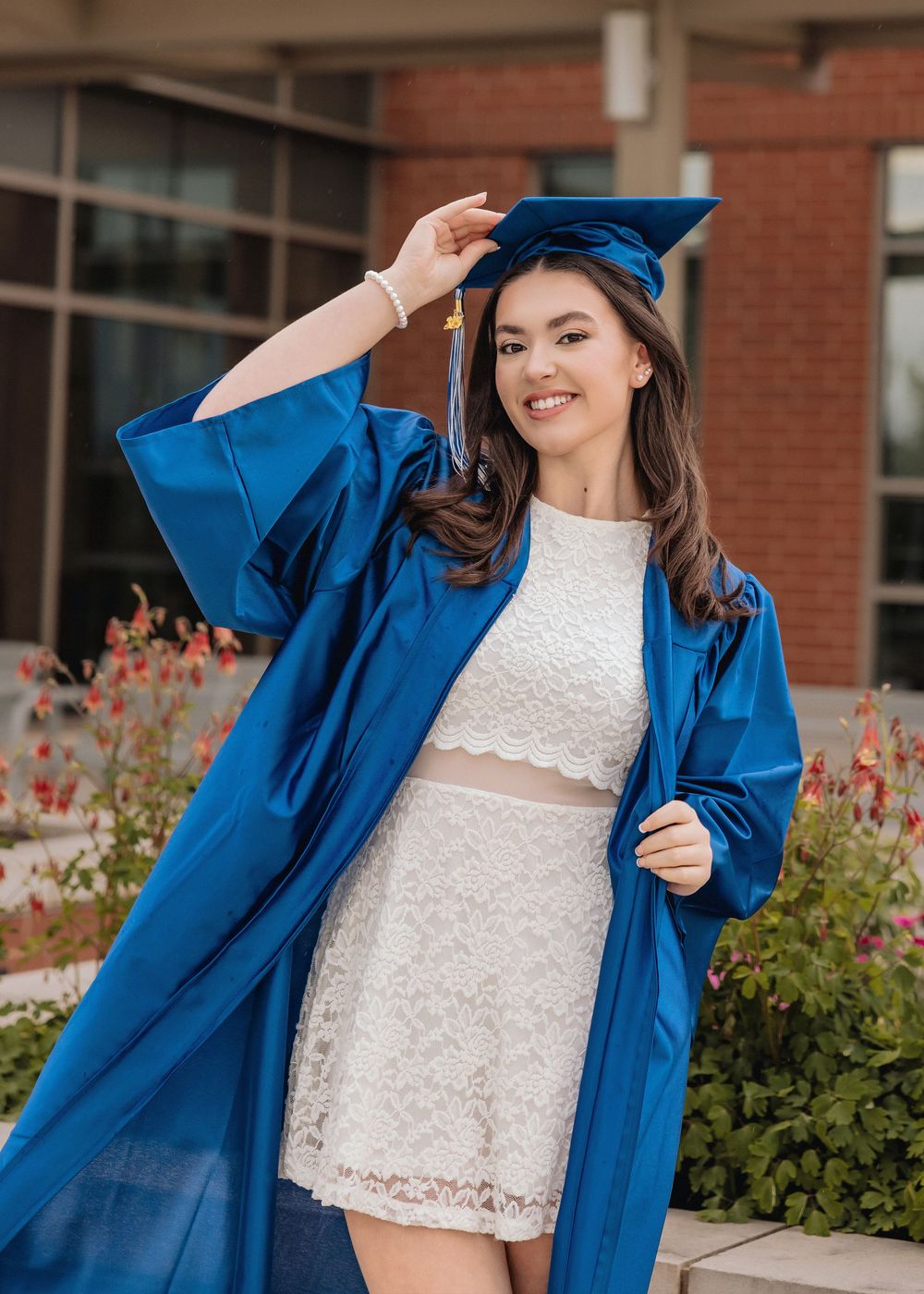 High school senior cap and gown at AllegNy High School Cumberland Maryland by senior photographer Karen Morgan Photography