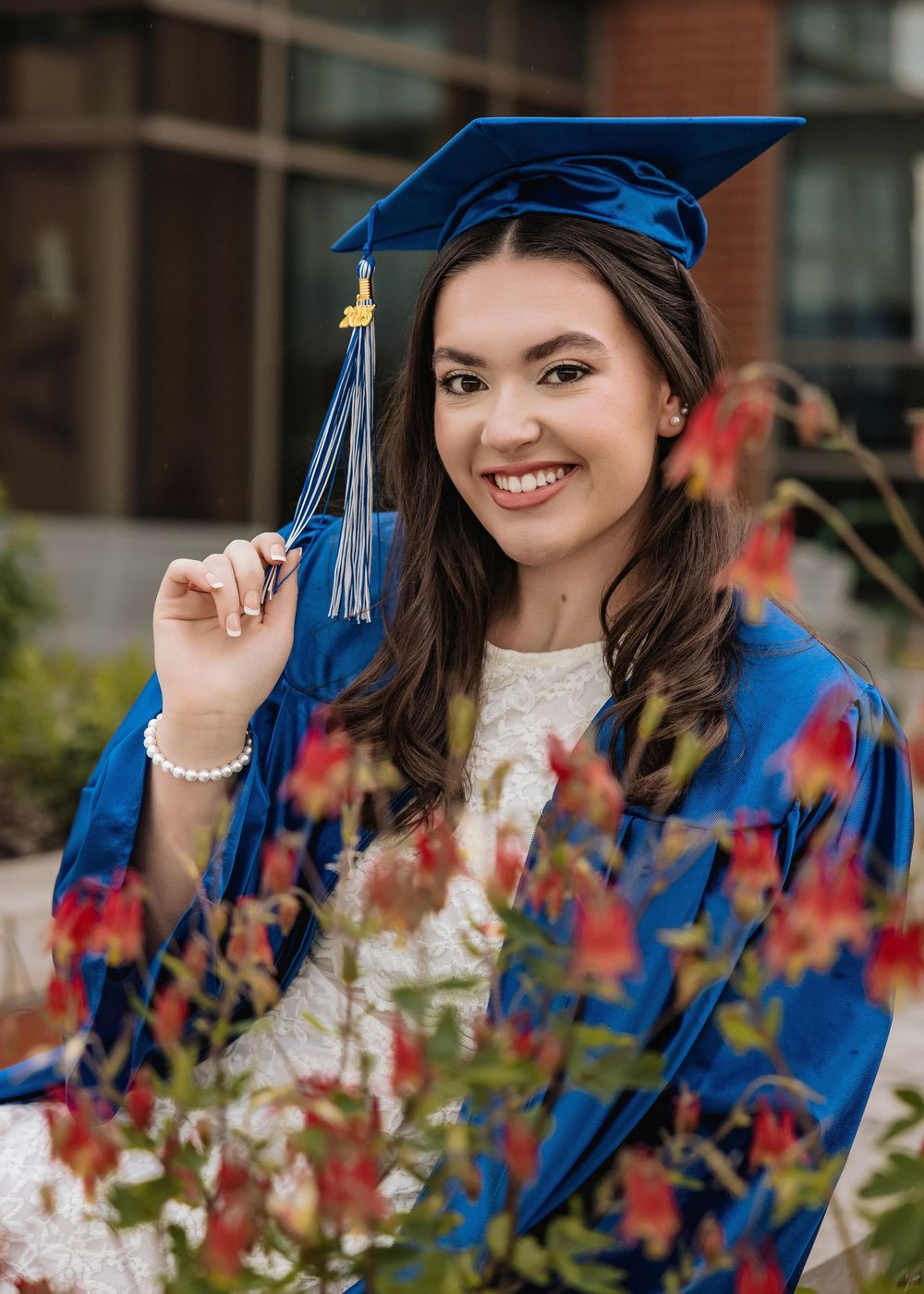 High school senior cap and gown at AllegNy High School Cumberland Maryland by senior photographer Karen Morgan Photography