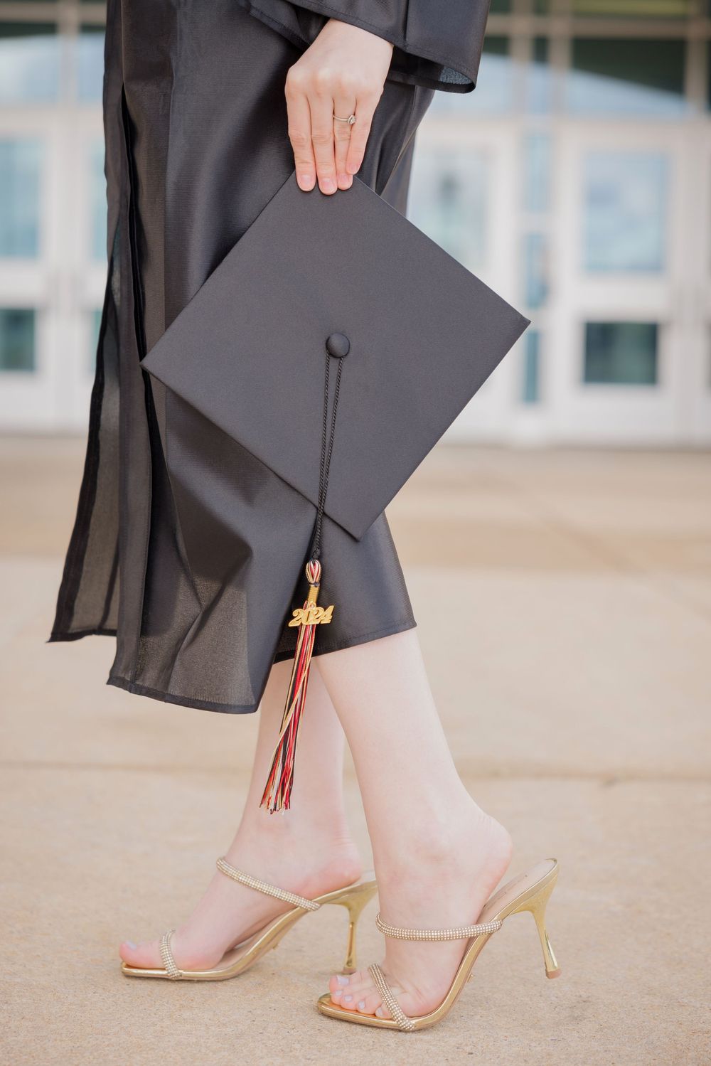High school senior cap and gown at Mt Ridge High School Cumberland Maryland by senior photographer Karen Morgan Photography