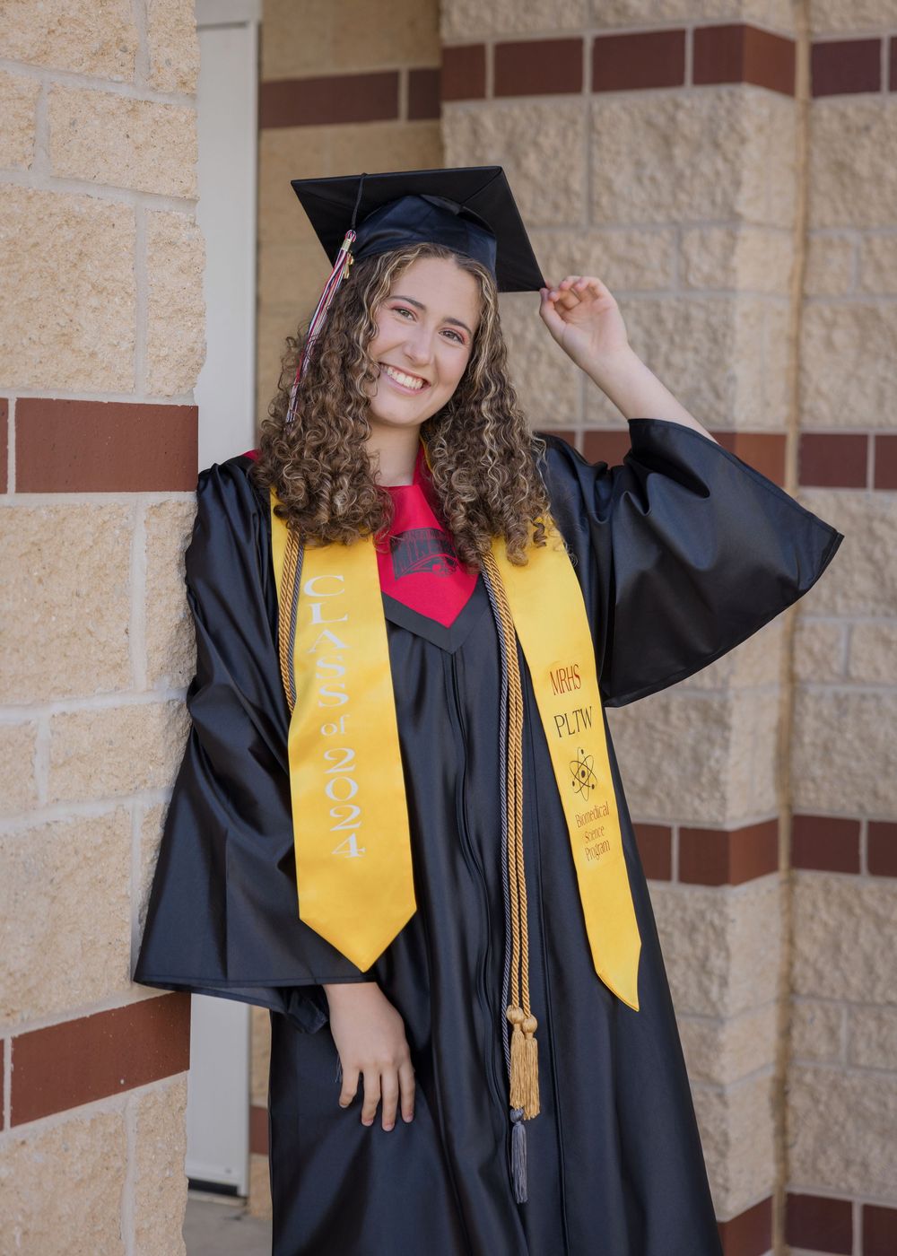 High school senior cap and gown at Mt Ridge High School Cumberland Maryland by senior photographer Karen Morgan Photography