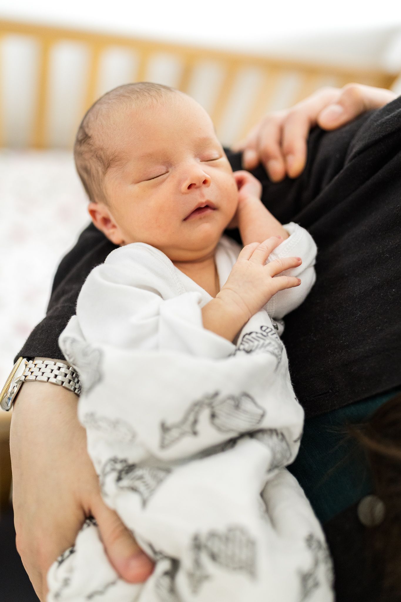 sleeping newborn baby girl