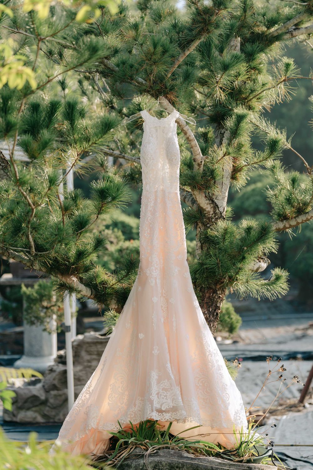 屏東自宅婚禮，結合戶外證婚與傳統流水席形式，於新人家中與田野環境舉行。從白天自然光下的互動拍攝，到草地證婚儀式與晚間燈串流水席宴客，呈現屏東戶外婚禮的自由與溫度。畫面包含田間散步、新人進場、親友觀禮與流水席互動等，展現紀實婚禮攝影風格，適合尋找自宅婚禮與戶外流水席婚禮的新人參考。