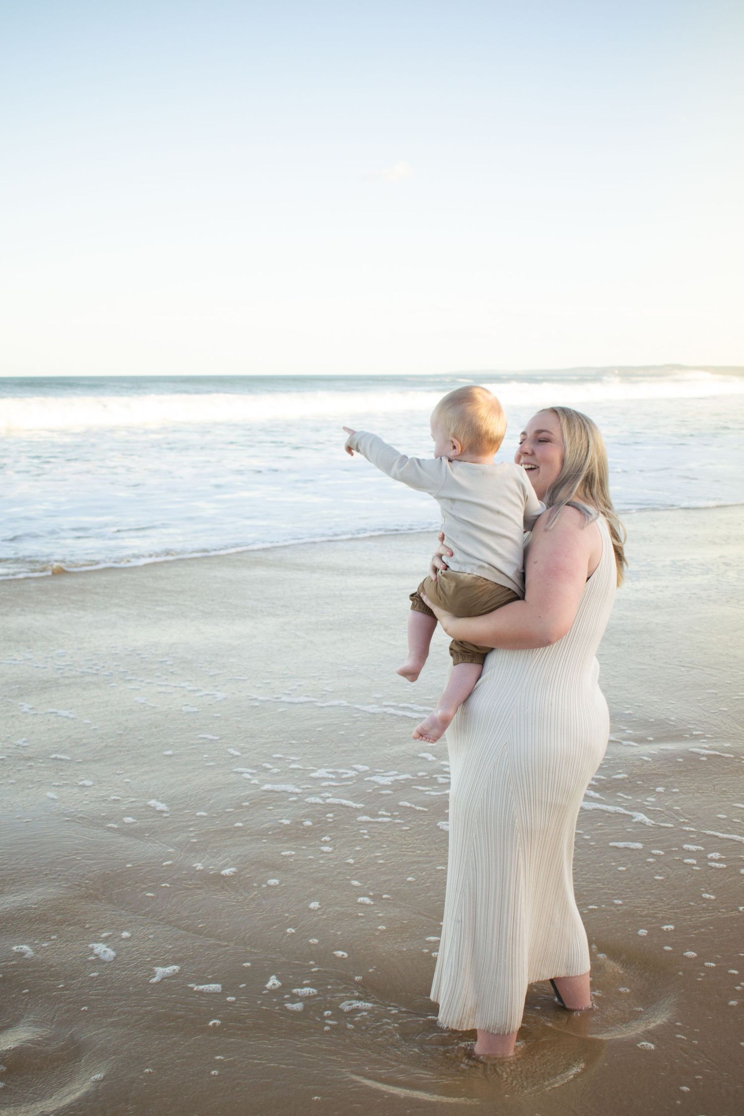Newcastle milestone photography of a baby’s first birthday at the beach