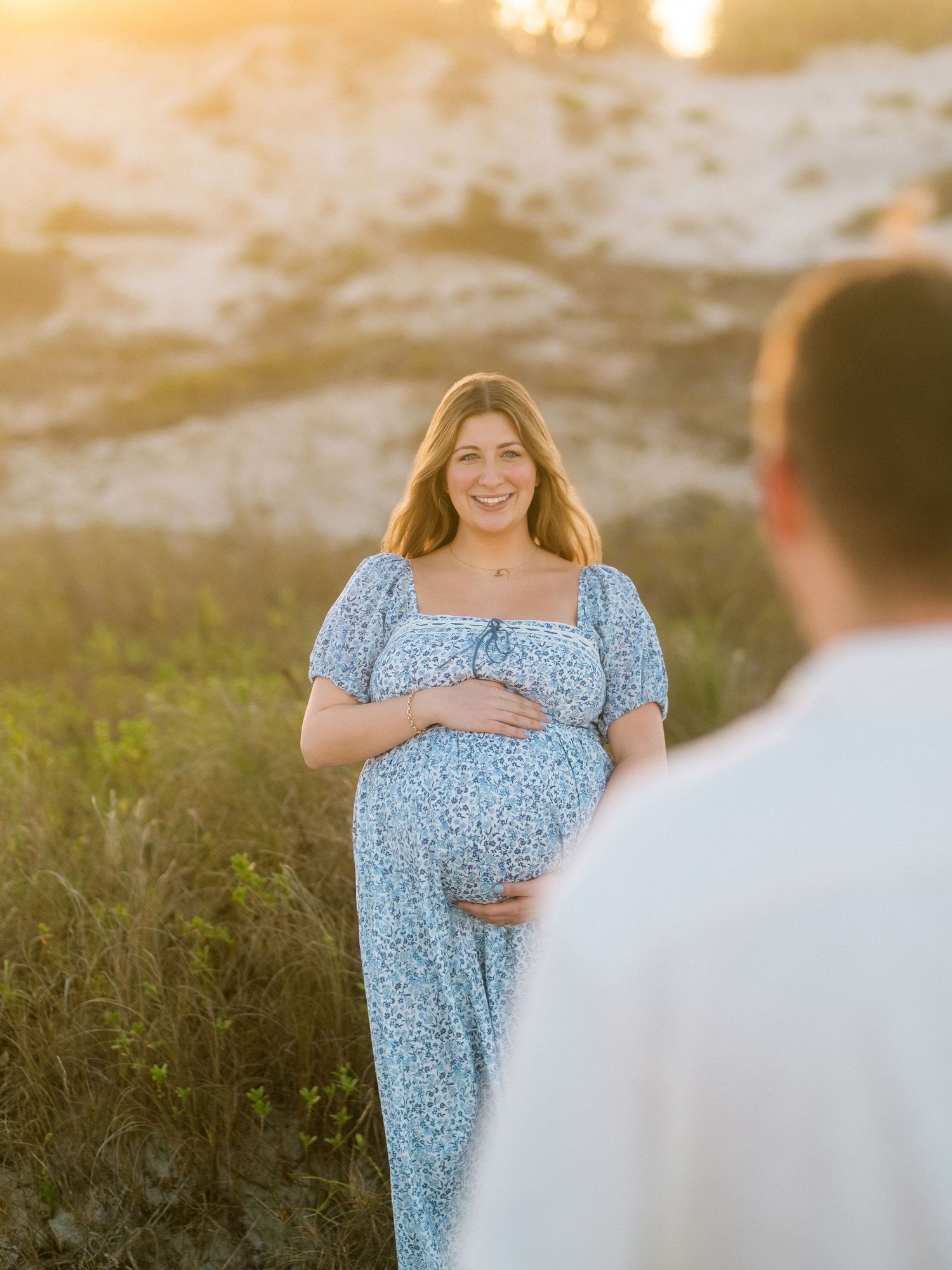 Maternity photos at Guana Preserve in Ponte Vedra near Jacksonville Florida during golden hour by Thistle Photo Co.