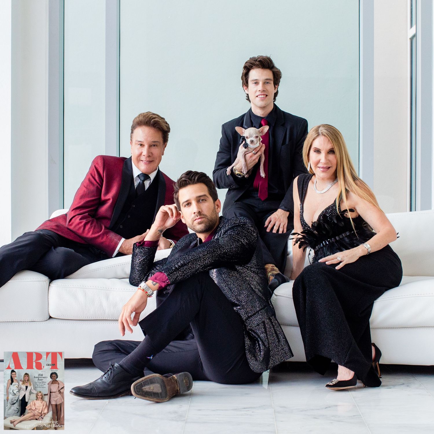Family portrait. Photographed for Art Bodega Magazine. Summer 2023. 10th anniversary issue. 50 Most Beautiful in the Arts & Philanthropy.