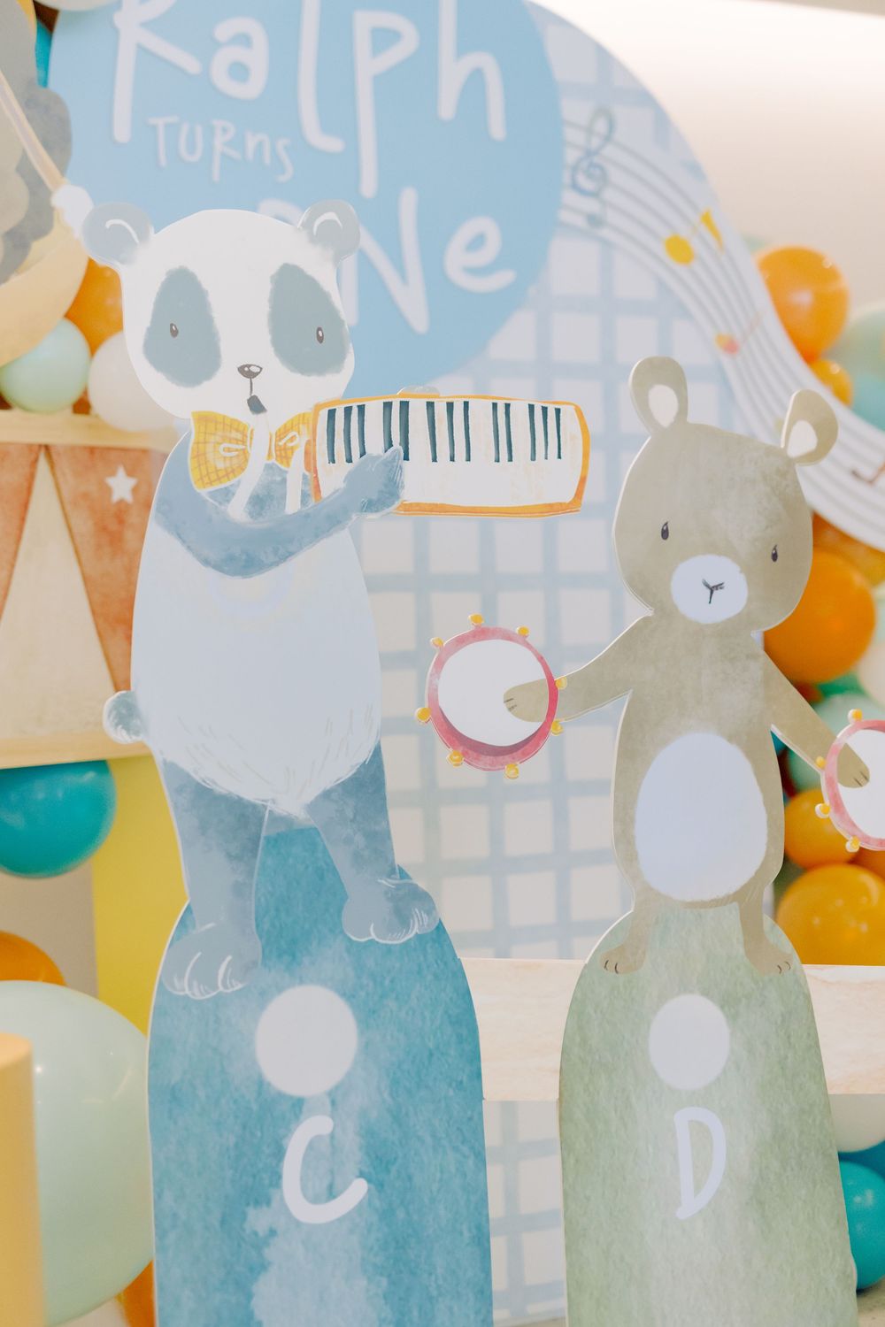 Three soft pastel color illustrations of rabbits and clouds with handwritten text displayed on a light blue background.