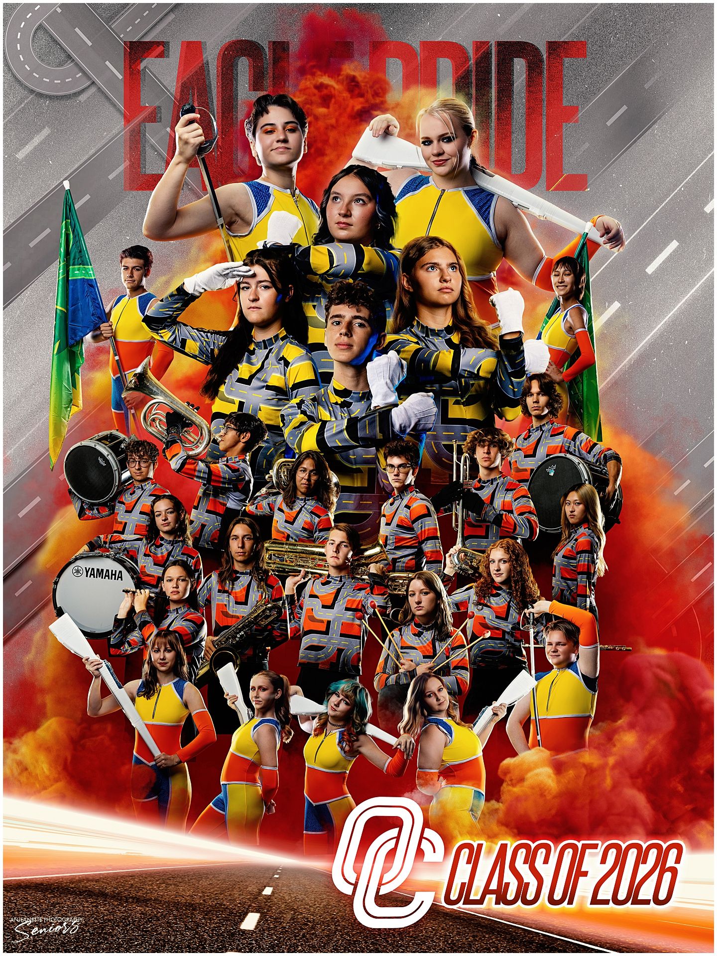 Phoenix Marching Band Senior Banners top 10 best Pictures group photos halftime performance images Anjeanette Photography senior ABODA AZMBA