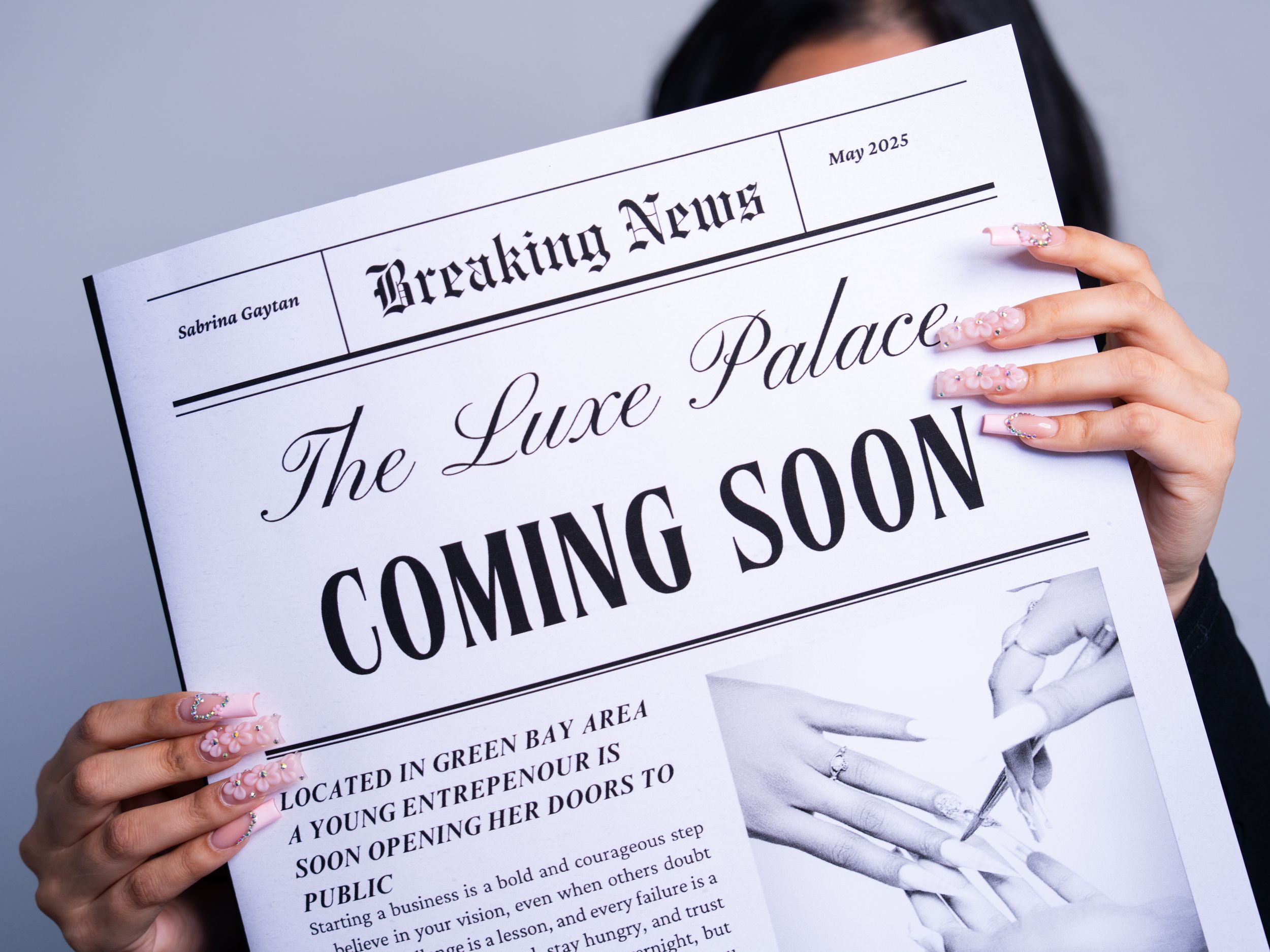 Hands holding newspaper-style announcements with 'Breaking News' and 'Coming Soon' headlines.