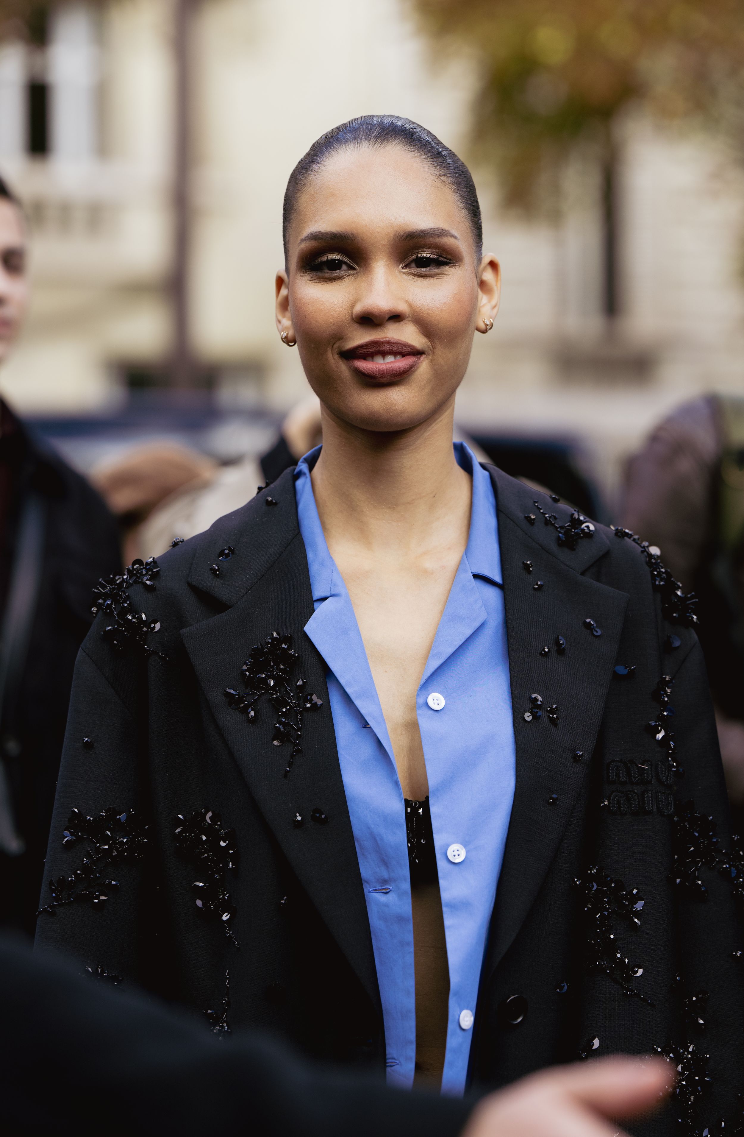 Nara Aziza Smith at the Miu Miu Paris Fashion Week show in 2024.