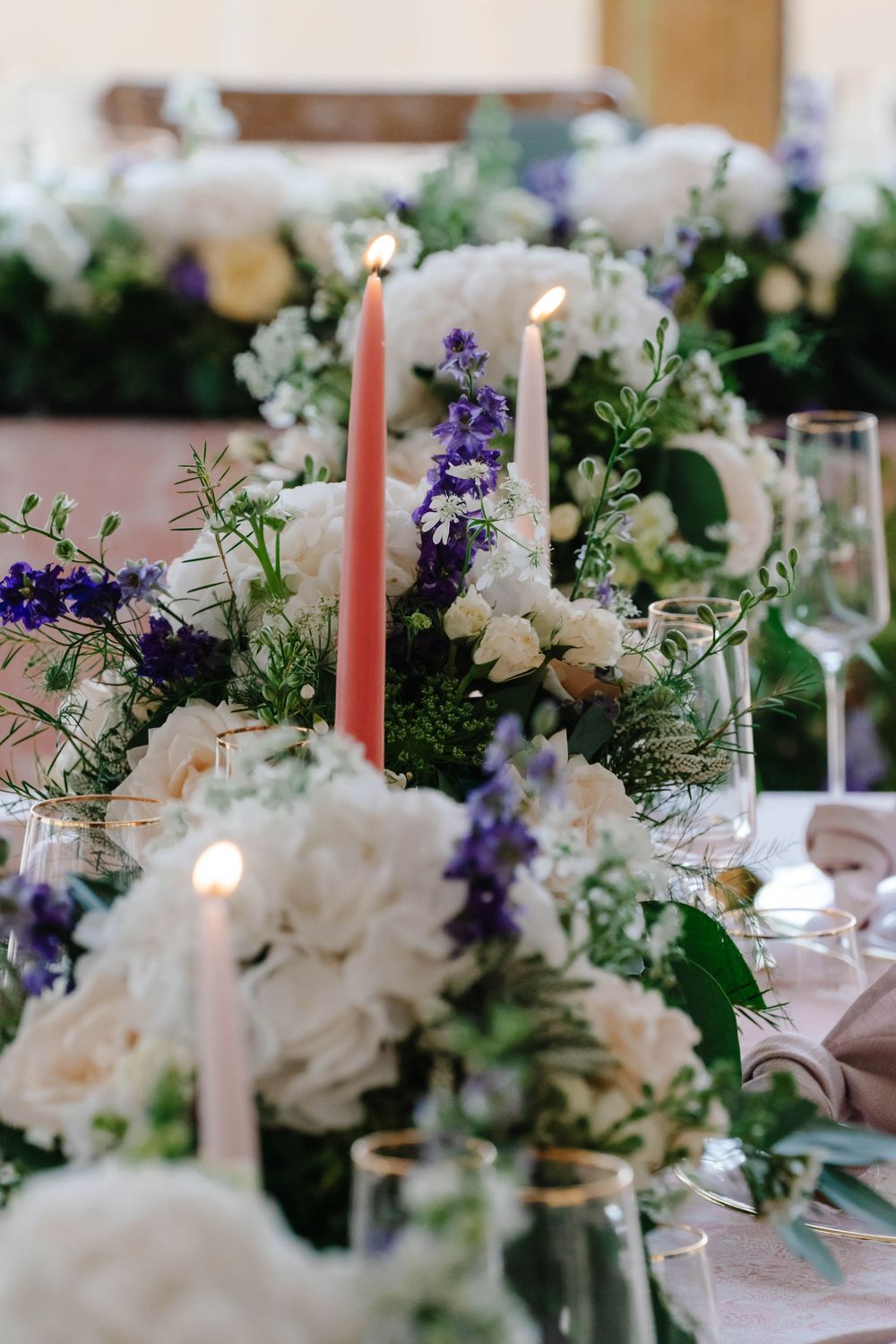 Sudeley Castle Wedding Zara Davis Photography Cotswolds Gloucestershire Photographer flowers and candles in conservatory