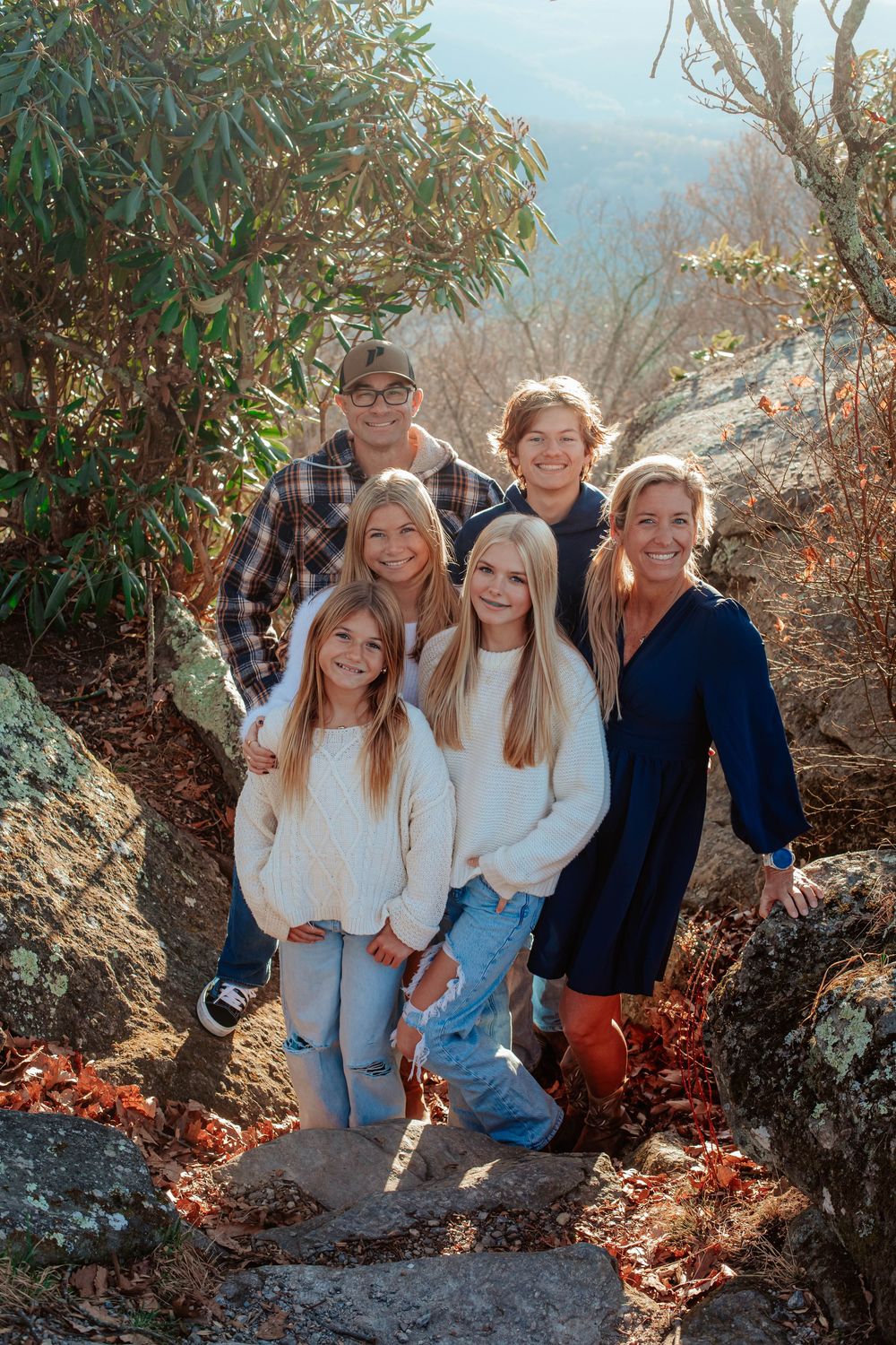 Outdoor Family Photoshoot Hendersonville NC Jump Off Rock