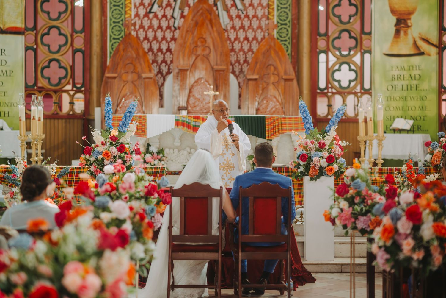 Royalton St Lucia wedding in Catholic church