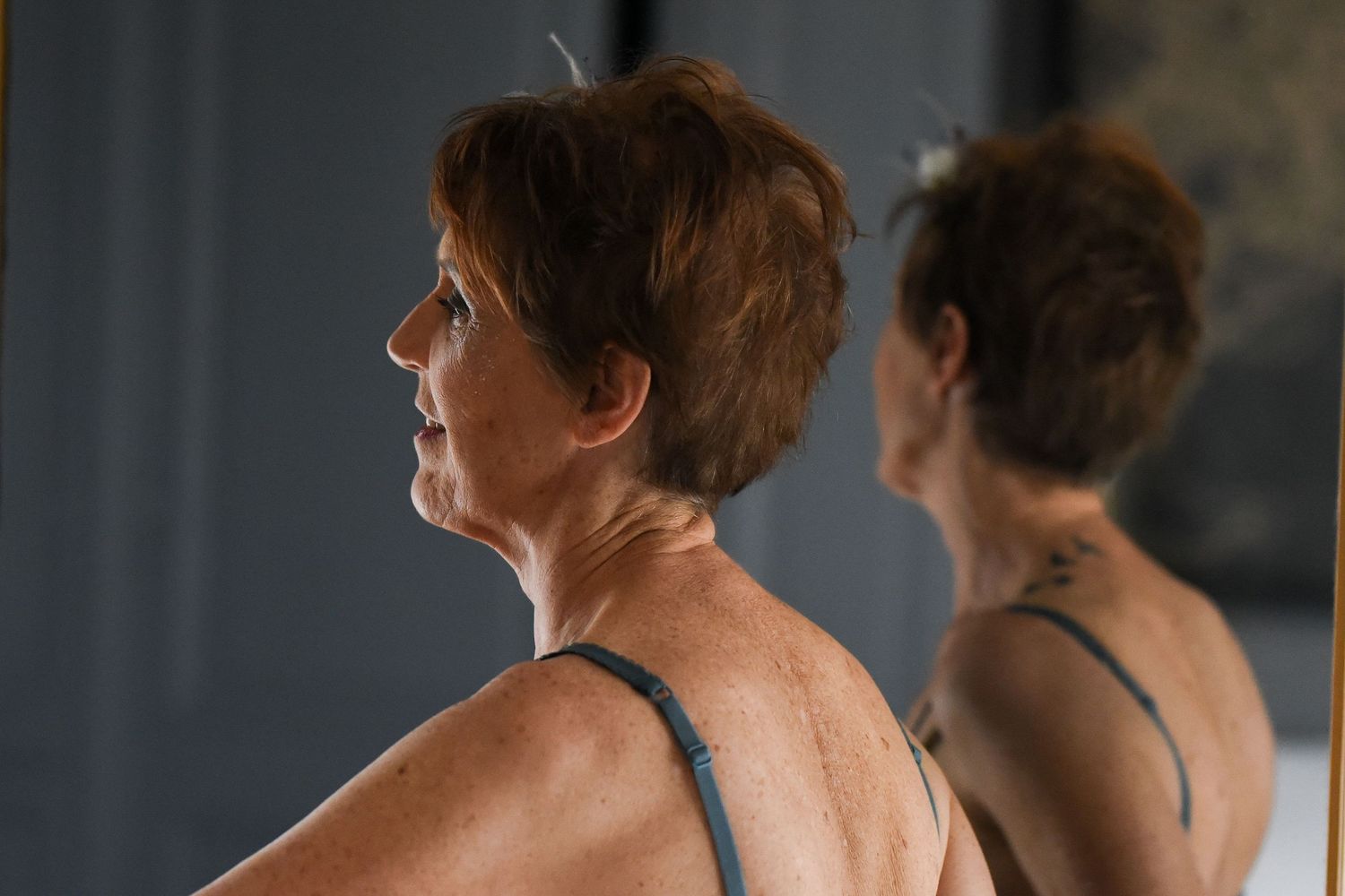 Multiple profile shots showing short hairstyle and natural lighting.