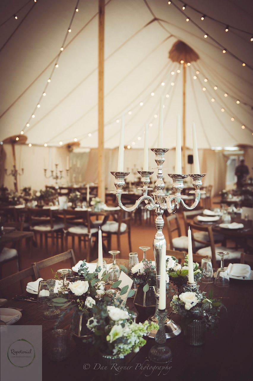 Reportage detail shot of venue for wedding breakfast