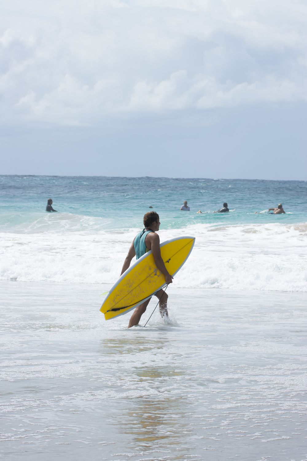 Yellow surfboard, surfer, Gold Coast photographer, surf shoot, beach, beach aesthetic, waves, Paradise, Snapper Rocks