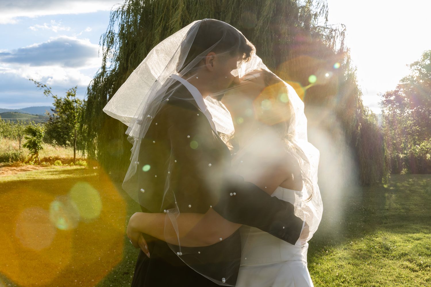 Bride and Groom Celebrating in Bend Oregon.