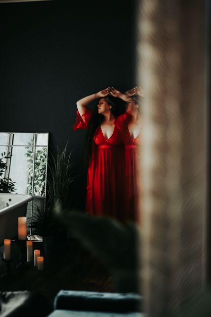 Glamorous boudoir makeover with professional hair and makeup in Billings, Montana