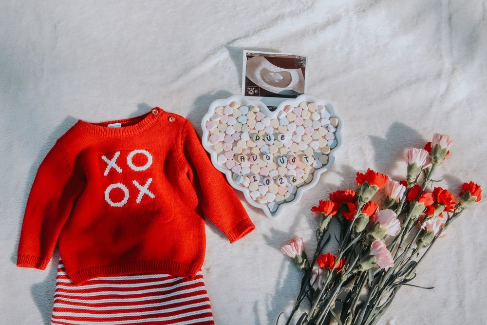 Baby announcement for Valentine's Day