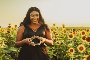 Crown in a sunflower field