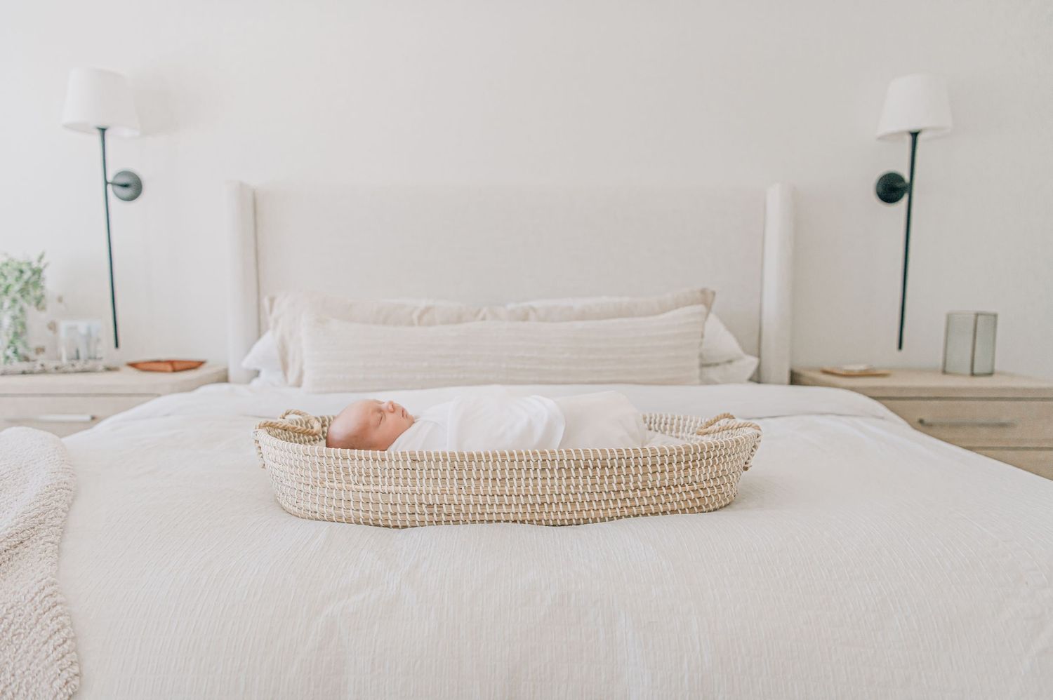 West Phoenix Newborn photographer baby props lifestyle in home with siblings