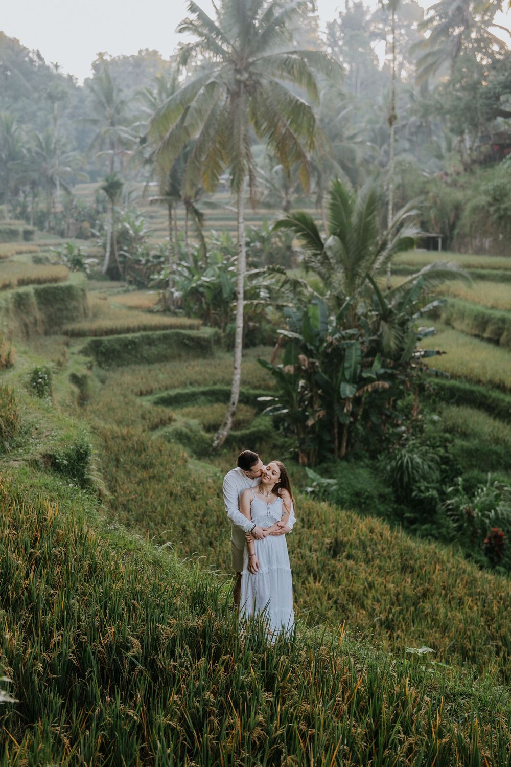 Natural couple portrait at Ceking Rice Terrace Bali