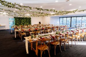 Indoor rain safe wedding reception at Walkabout Creek