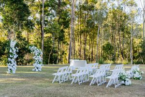 Outdoor ceremony at Walkabout Creek, wedding venue