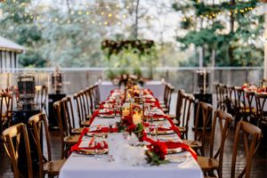 covered outdoor rainsafe wedding reception at Walkabout Creek with space for dance floor, queensland venue