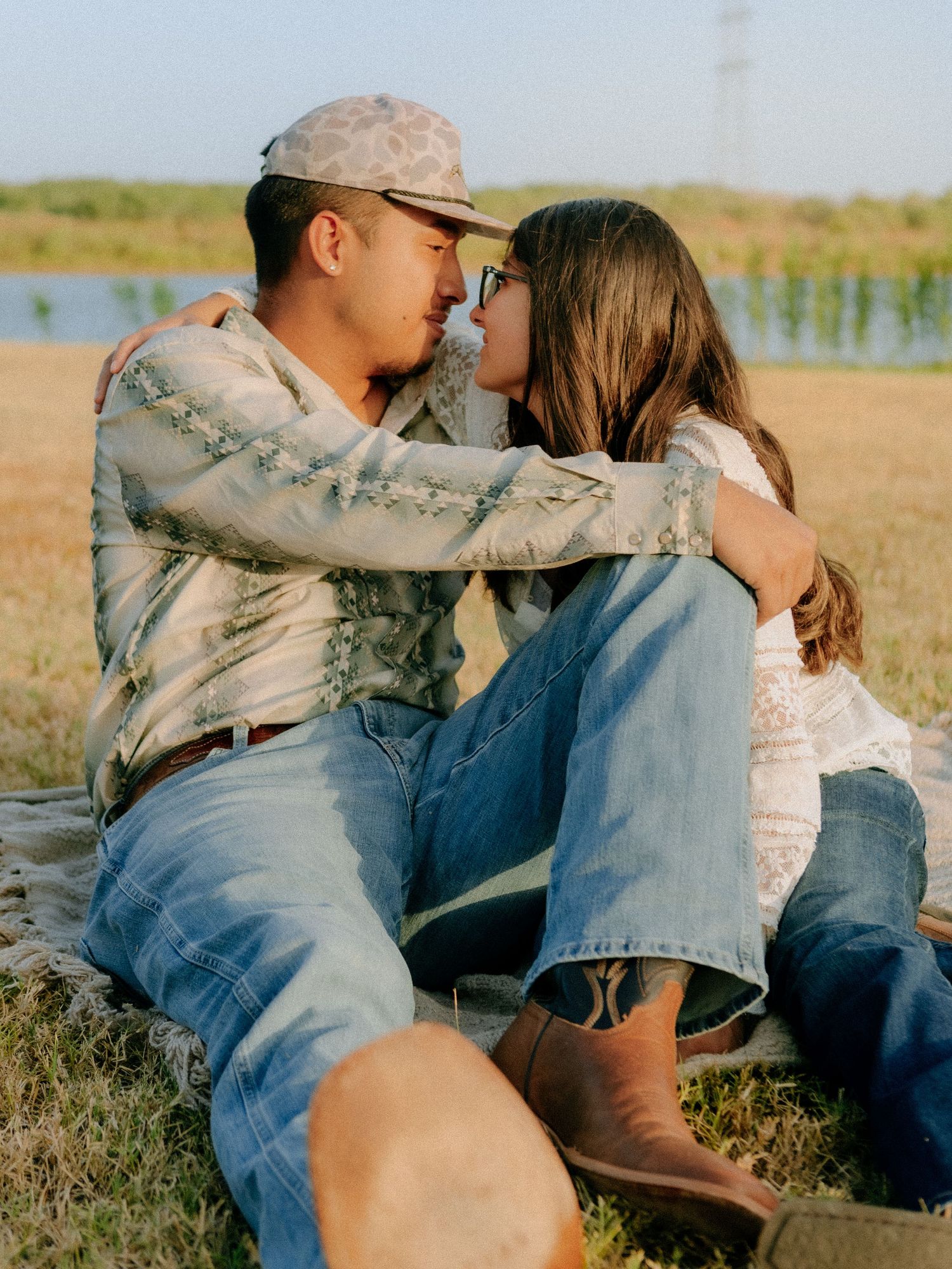 couple posing at barkley meadows park