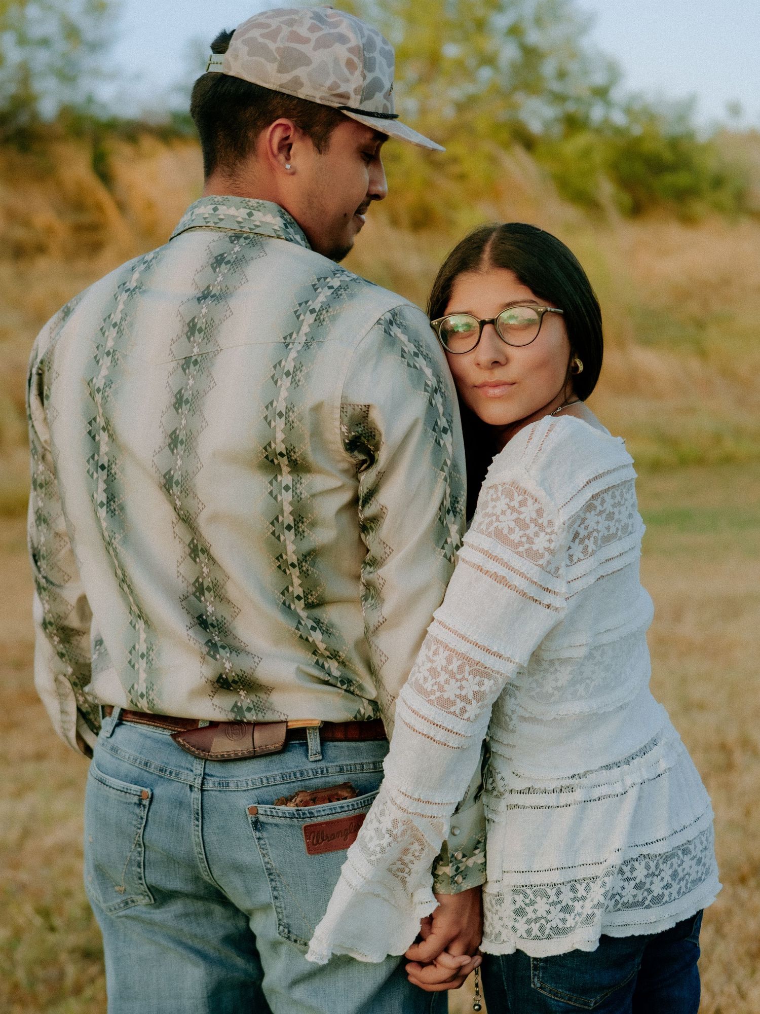 couple posing at barkley meadows park