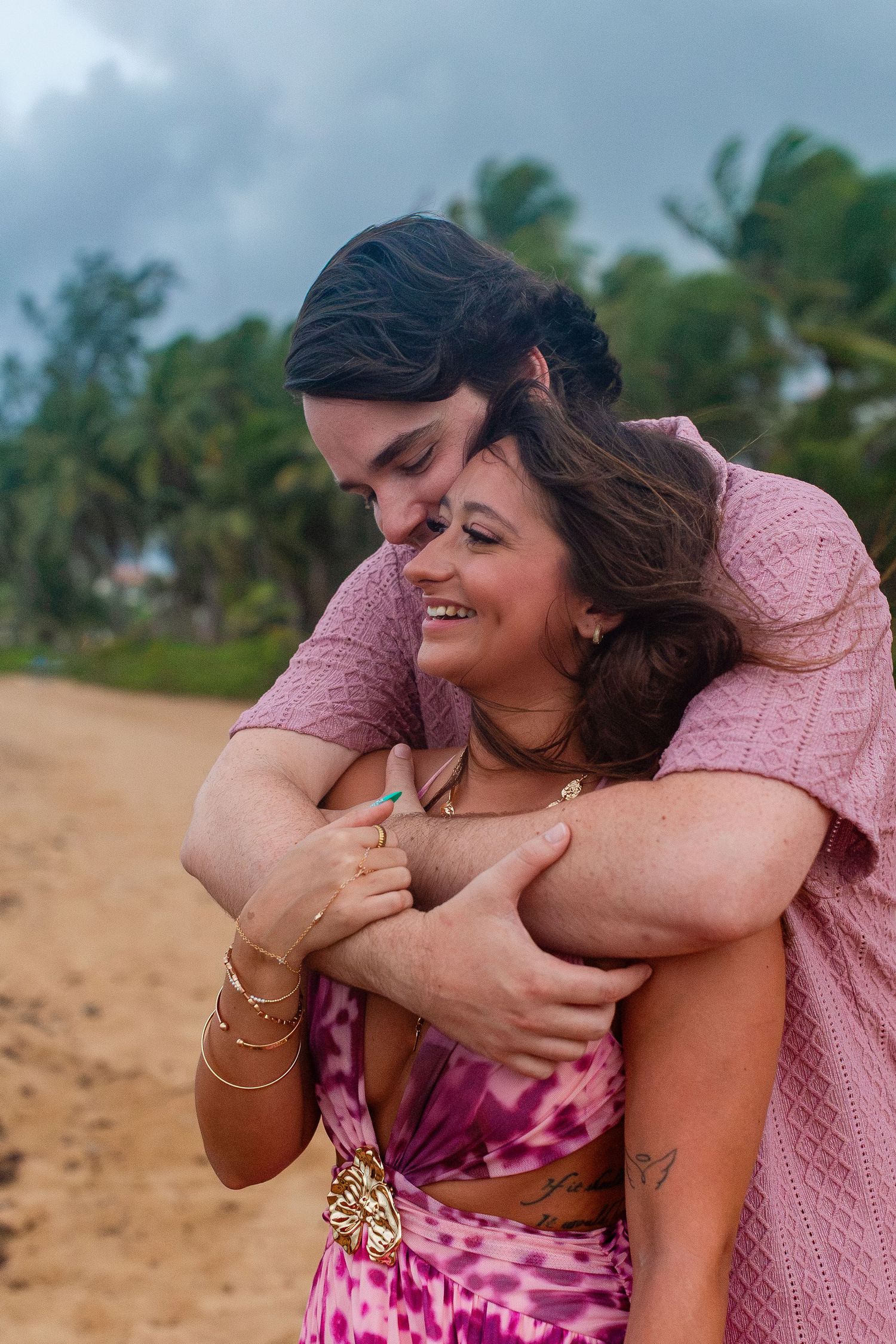 Couples portrait on the beach. Río Grande, Puerto Rico.