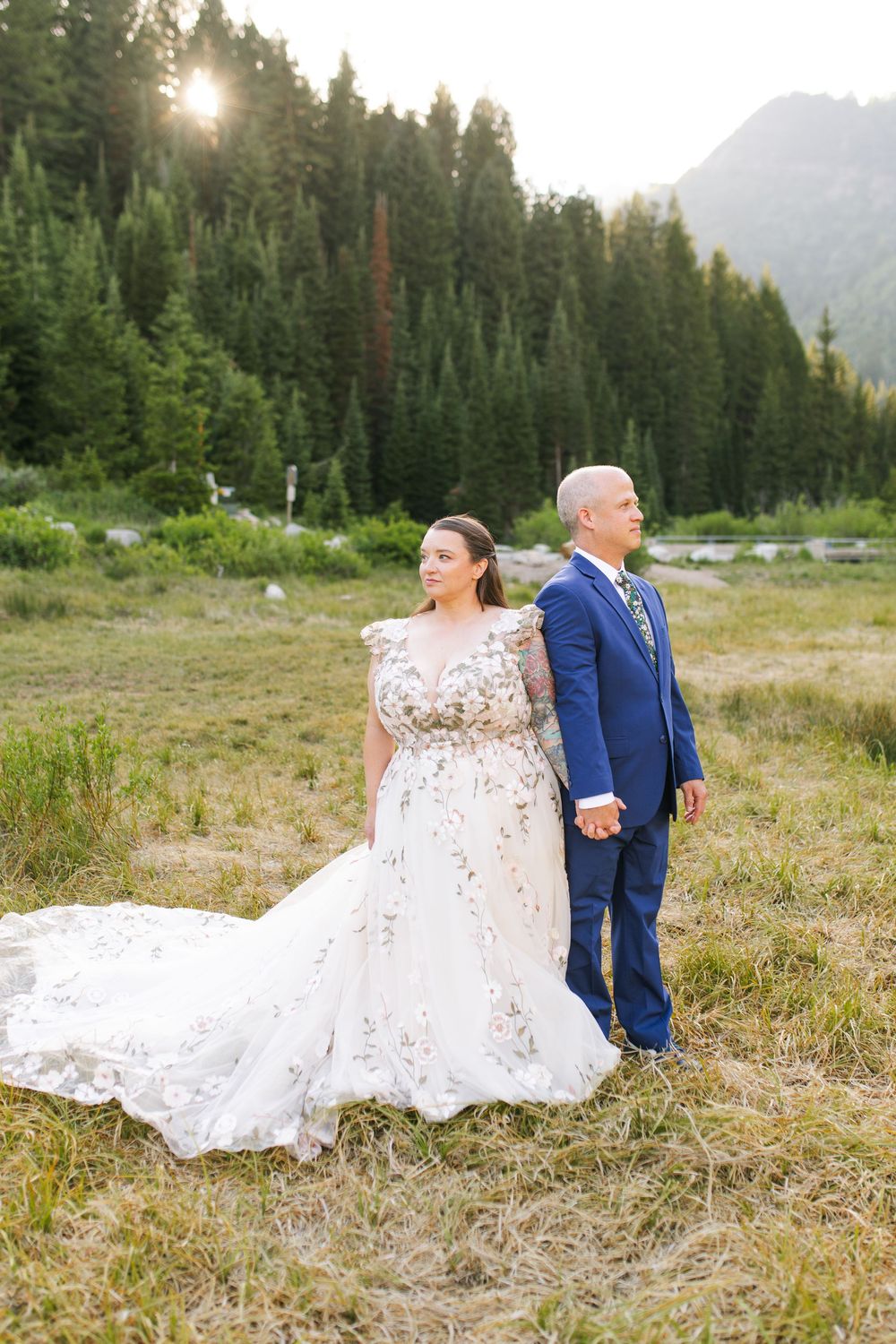 Utah Wedding photographer capturing beautiful mountain bridal pictures in Big Cottonwood Canyon