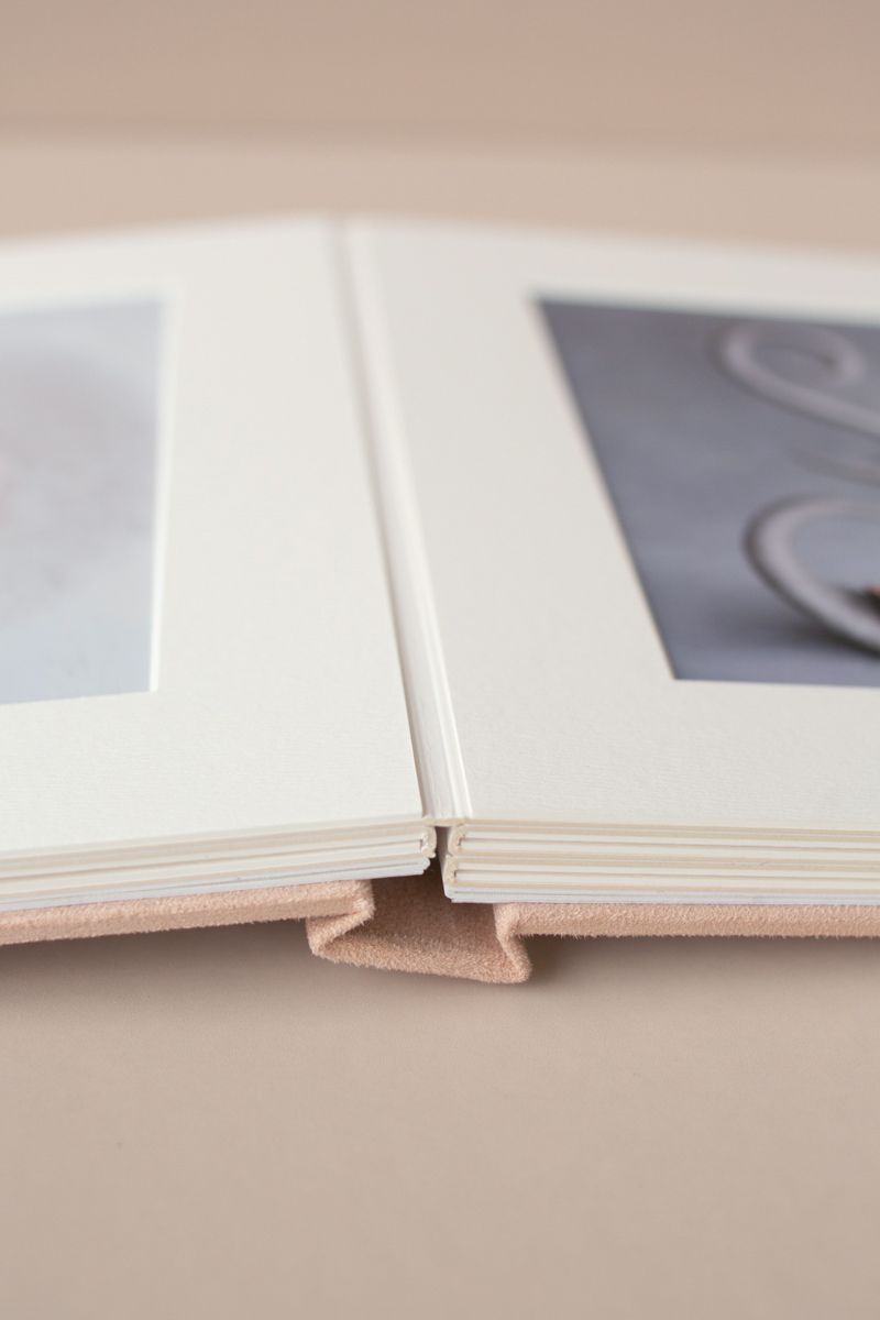 Fine art baby photography album with handcrafted linen cover
