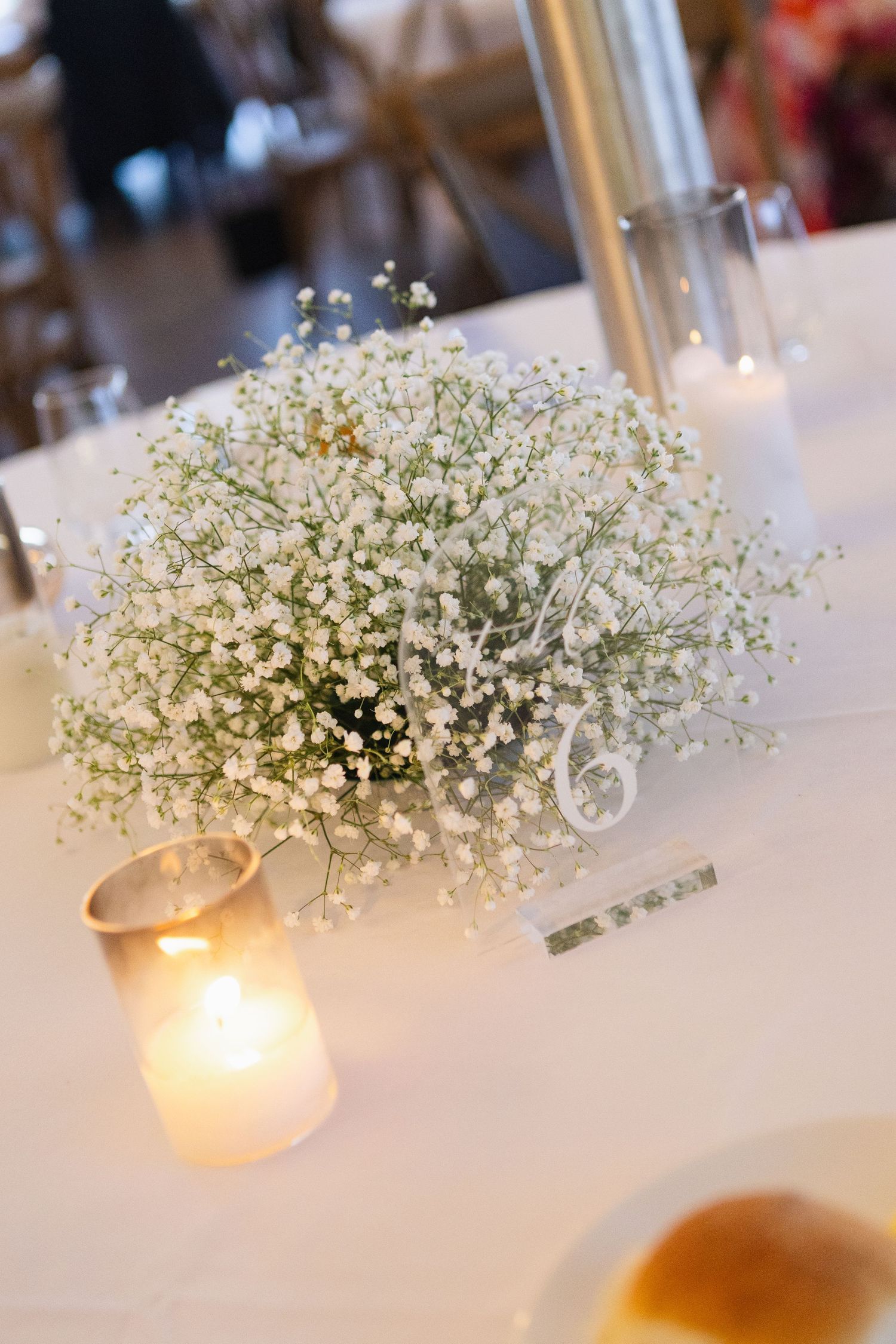 Flowers on table at Two Rivers Winery Wedding in Denman