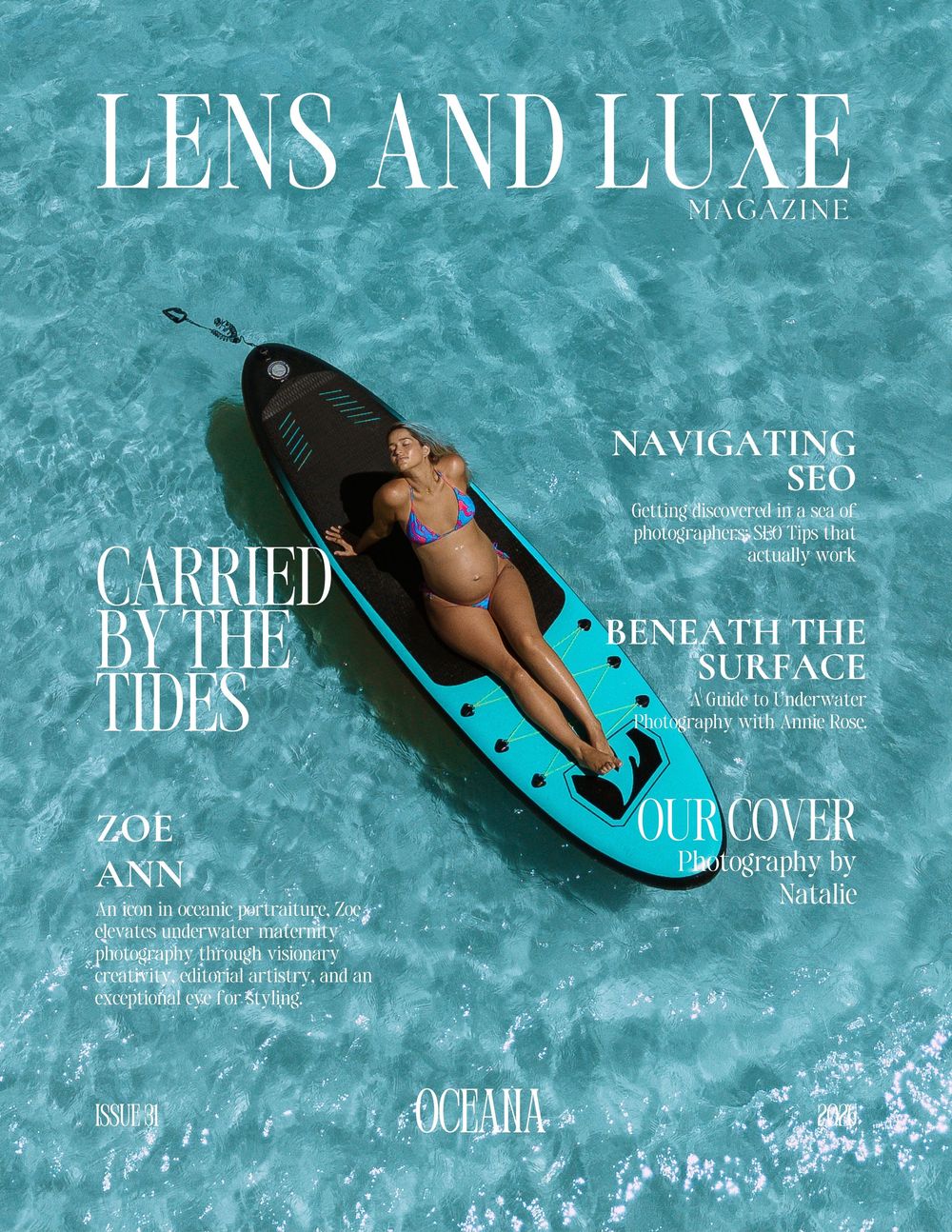 Photography magazine feature showcasing the maternity photography of Dejana Cubrilovic.
