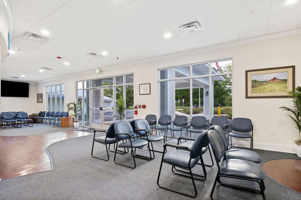 The waiting room of a medical facility in Alachua, FL.