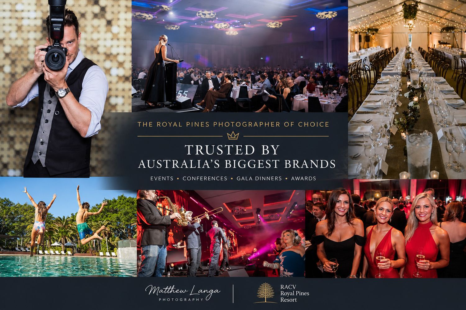 Professional event photographer capturing moments at Australia's biggest brand events, gala dinners, conferences, and awards ceremonies.